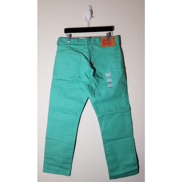Levi's 501 Easter Green Straight Leg jeans - Picture 3 of 6